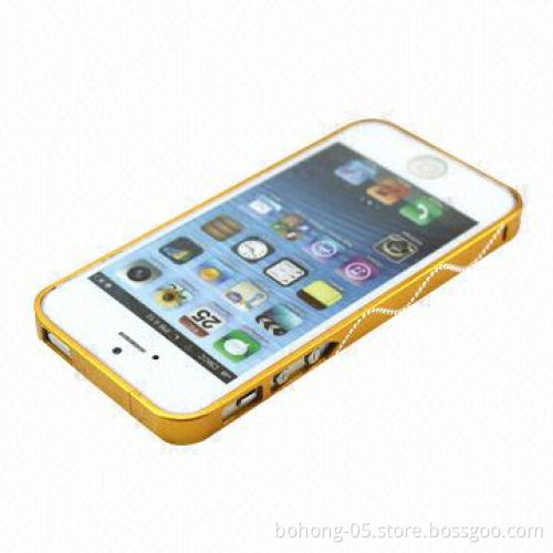 Aluminum Alloy Bumper Cases for iPhone 5S, Line Diamond Decoration, Various Colors Available